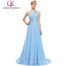 Venta caliente Grace Karin Elegent un hombro gasa vestidos de noche compras en línea CL2949-2